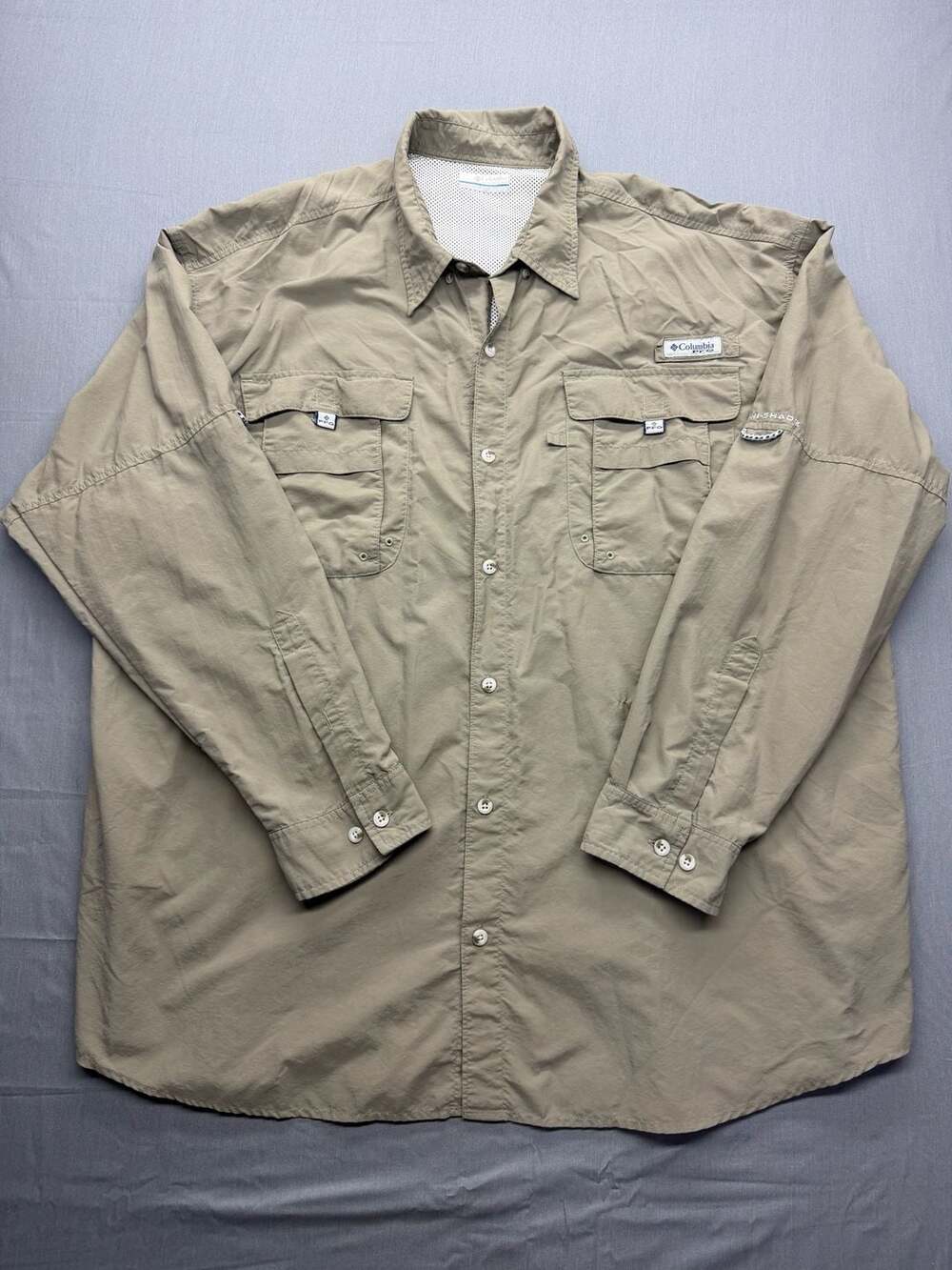 Columbia PFG Long Sleeve, XXL/2TG, Omni-Shade, Lightweight Fishing Shirt